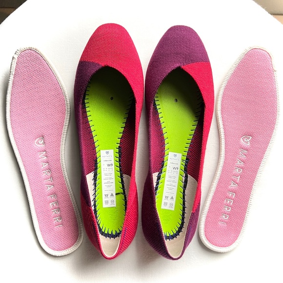 New ROTHY’S x Marta Ferri Cherry Violet Ltd Edition Merino Wool Square Toe 9 - Picture 8 of 12